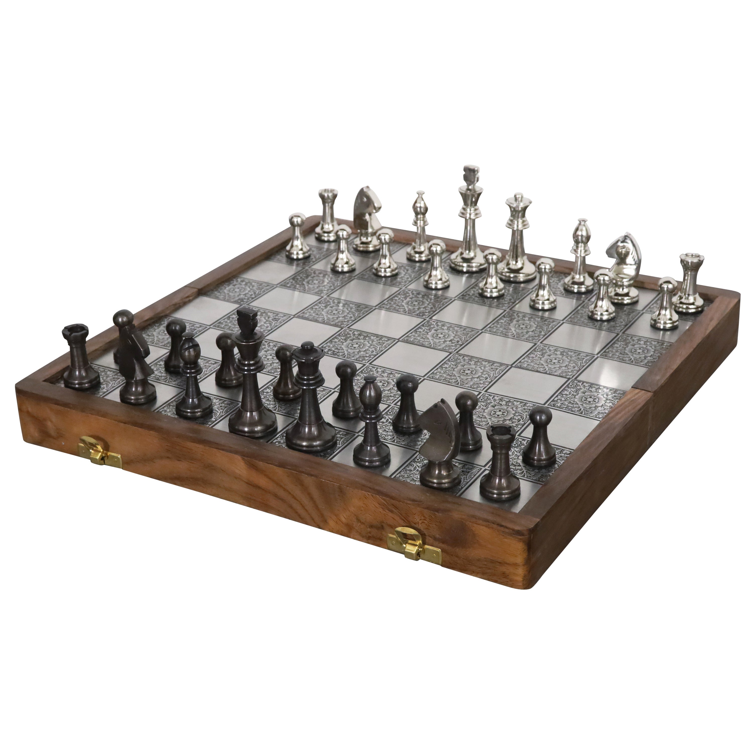 Brass Metal Staunton Inspired Luxury Chess Pieces & Board Set-13 with –  royalchessmall